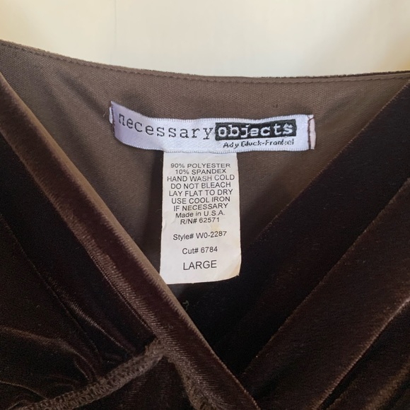 Necessary Objects Ady Gluck Frankel Brown Velvet Dress Size Large - Picture 3 of 4